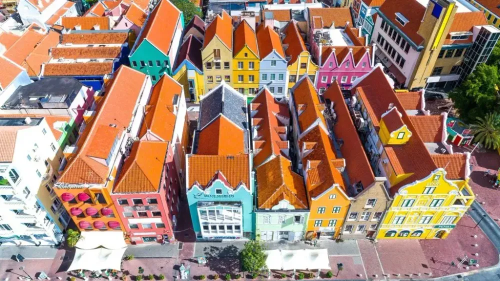 view of colorful homes on caribbean island